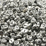 7mm Black White Mixed Letter Acrylic Beads Round Flat Alphabet Spacer Beads For Jewelry Making Handmade Diy Bracelet Necklace