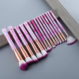 15Pcs Professional Marble Makeup Brushes Set Cosmetic Tools Eye Shadow Foundation Blush Blending Beauty Brush Kit Maquiagem