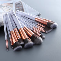 15Pcs Professional Marble Makeup Brushes Set Cosmetic Tools Eye Shadow Foundation Blush Blending Beauty Brush Kit Maquiagem