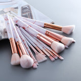 15Pcs Professional Marble Makeup Brushes Set Cosmetic Tools Eye Shadow Foundation Blush Blending Beauty Brush Kit Maquiagem