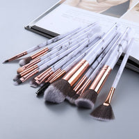 15Pcs Professional Marble Makeup Brushes Set Cosmetic Tools Eye Shadow Foundation Blush Blending Beauty Brush Kit Maquiagem