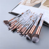 15Pcs Professional Marble Makeup Brushes Set Cosmetic Tools Eye Shadow Foundation Blush Blending Beauty Brush Kit Maquiagem