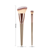 Coffee 2Pcs Makeup Brushes Set Powder Foundation Eyeshadow Eyelash Eyebrow Brush for Cometics Brochas De Maquillaje