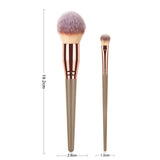 Coffee 2Pcs Makeup Brushes Set Powder Foundation Eyeshadow Eyelash Eyebrow Brush for Cometics Brochas De Maquillaje