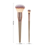 Coffee 2Pcs Makeup Brushes Set Powder Foundation Eyeshadow Eyelash Eyebrow Brush for Cometics Brochas De Maquillaje