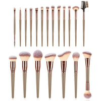 Coffee 2Pcs Makeup Brushes Set Powder Foundation Eyeshadow Eyelash Eyebrow Brush for Cometics Brochas De Maquillaje