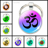 Yoga Om Key Chain Key Rings Holder Silver Color Metal Magic Symbol Zen Religion Keychain Religious Gifts