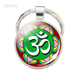 Yoga Om Key Chain Key Rings Holder Silver Color Metal Magic Symbol Zen Religion Keychain Religious Gifts