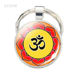 Yoga Om Key Chain Key Rings Holder Silver Color Metal Magic Symbol Zen Religion Keychain Religious Gifts