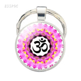 Yoga Om Key Chain Key Rings Holder Silver Color Metal Magic Symbol Zen Religion Keychain Religious Gifts