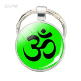 Yoga Om Key Chain Key Rings Holder Silver Color Metal Magic Symbol Zen Religion Keychain Religious Gifts