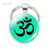 Yoga Om Key Chain Key Rings Holder Silver Color Metal Magic Symbol Zen Religion Keychain Religious Gifts