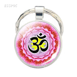 Yoga Om Key Chain Key Rings Holder Silver Color Metal Magic Symbol Zen Religion Keychain Religious Gifts