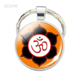 Yoga Om Key Chain Key Rings Holder Silver Color Metal Magic Symbol Zen Religion Keychain Religious Gifts