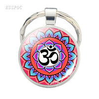 Yoga Om Key Chain Key Rings Holder Silver Color Metal Magic Symbol Zen Religion Keychain Religious Gifts