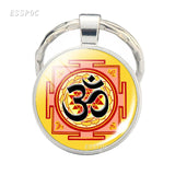 Yoga Om Key Chain Key Rings Holder Silver Color Metal Magic Symbol Zen Religion Keychain Religious Gifts