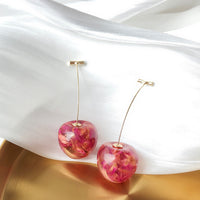 1Pair 2020 Summer Cute Fruit Earrings Japan Chic Cherry Dry Flower Long Dangle Drop Earring Party Jewelry Gifts