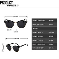 Classic Semi Rimless Sunglasses Men Women Driving Sport Metal Frame Sun Glasses