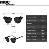 Classic Semi Rimless Sunglasses Men Women Driving Sport Metal Frame Sun Glasses