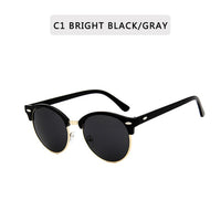 Classic Semi Rimless Sunglasses Men Women Driving Sport Metal Frame Sun Glasses