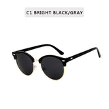 Classic Semi Rimless Sunglasses Men Women Driving Sport Metal Frame Sun Glasses