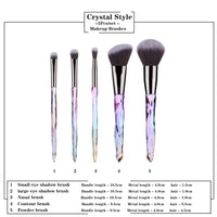 5Pcs Crystal Style Makeup Brushes Set Powder Foundation Eye Blush Brush Cosmetic Professional Makeup Brush Kit Tools