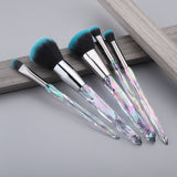 5Pcs Crystal Style Makeup Brushes Set Powder Foundation Eye Blush Brush Cosmetic Professional Makeup Brush Kit Tools