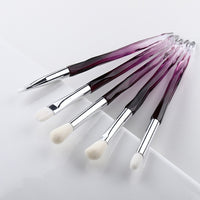 5Pcs Crystal Style Makeup Brushes Set Powder Foundation Eye Blush Brush Cosmetic Professional Makeup Brush Kit Tools