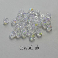 4mm Shiny Crystal Beads Bicone Beads Glass Beads Loose Spacer Beads for bracelet DIY Jewelry Making 200pcs