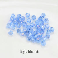 4mm Shiny Crystal Beads Bicone Beads Glass Beads Loose Spacer Beads for bracelet DIY Jewelry Making 200pcs