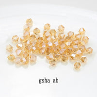 4mm Shiny Crystal Beads Bicone Beads Glass Beads Loose Spacer Beads for bracelet DIY Jewelry Making 200pcs