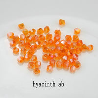 4mm Shiny Crystal Beads Bicone Beads Glass Beads Loose Spacer Beads for bracelet DIY Jewelry Making 200pcs