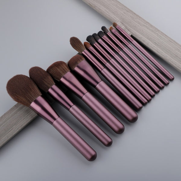 7/10/12pcs Wood Handle Makeup Brushes Set Blush Powder Foundation Eye Eyeliner Eyebrow Face Make Up Brush Cosmetic Tools Kit