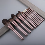 7/10/12pcs Wood Handle Makeup Brushes Set Blush Powder Foundation Eye Eyeliner Eyebrow Face Make Up Brush Cosmetic Tools Kit