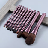 7/10/12pcs Wood Handle Makeup Brushes Set Blush Powder Foundation Eye Eyeliner Eyebrow Face Make Up Brush Cosmetic Tools Kit