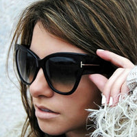 Women Big Cat Eye Sunglasses Ladies Trending T-Shaped Personality Sunglasses UV400