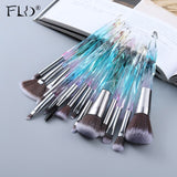 10/15Pcs Makeup Brushes Tool Set Cosmetic Powder Eye Shadow Foundation Blush Blending Beauty Crystal Make Up Brush Maquiagem