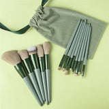 12Pcs Wood Handle Makeup Brushes Professional Foundation Powder Eyeshadow Make Up Brush Set Flannel Bag Brochas De Maquillaje