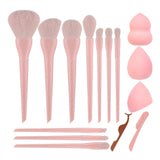 Candy Makeup Brushes Set Foundation Powder Blush Eyeshadow Brush Cosmetics Puff Eyelash Tweezers Eyebrow Razor Bag Kit Tools