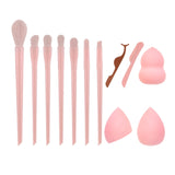 Candy Makeup Brushes Set Foundation Powder Blush Eyeshadow Brush Cosmetics Puff Eyelash Tweezers Eyebrow Razor Bag Kit Tools