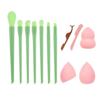 Candy Makeup Brushes Set Foundation Powder Blush Eyeshadow Brush Cosmetics Puff Eyelash Tweezers Eyebrow Razor Bag Kit Tools