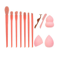 Candy Makeup Brushes Set Foundation Powder Blush Eyeshadow Brush Cosmetics Puff Eyelash Tweezers Eyebrow Razor Bag Kit Tools