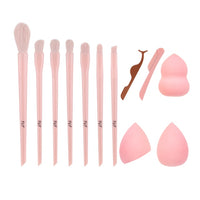 Candy Makeup Brushes Set Foundation Powder Blush Eyeshadow Brush Cosmetics Puff Eyelash Tweezers Eyebrow Razor Bag Kit Tools