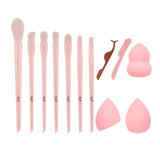 Candy Makeup Brushes Set Foundation Powder Blush Eyeshadow Brush Cosmetics Puff Eyelash Tweezers Eyebrow Razor Bag Kit Tools