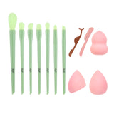 Candy Makeup Brushes Set Foundation Powder Blush Eyeshadow Brush Cosmetics Puff Eyelash Tweezers Eyebrow Razor Bag Kit Tools