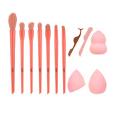 Candy Makeup Brushes Set Foundation Powder Blush Eyeshadow Brush Cosmetics Puff Eyelash Tweezers Eyebrow Razor Bag Kit Tools