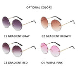 Vintage Round Sunglasses Women Men Rimless Glasses Retro Pink Sun Glasses Women UV400 Shades Oculos