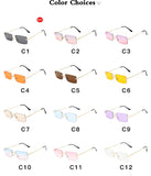 Square Sunglasses Small Women Rimless Sun Glasses Shades Metal Sunglass UV400 Eyewear