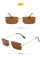 Square Sunglasses Small Women Rimless Sun Glasses Shades Metal Sunglass UV400 Eyewear