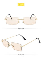 Square Sunglasses Small Women Rimless Sun Glasses Shades Metal Sunglass UV400 Eyewear